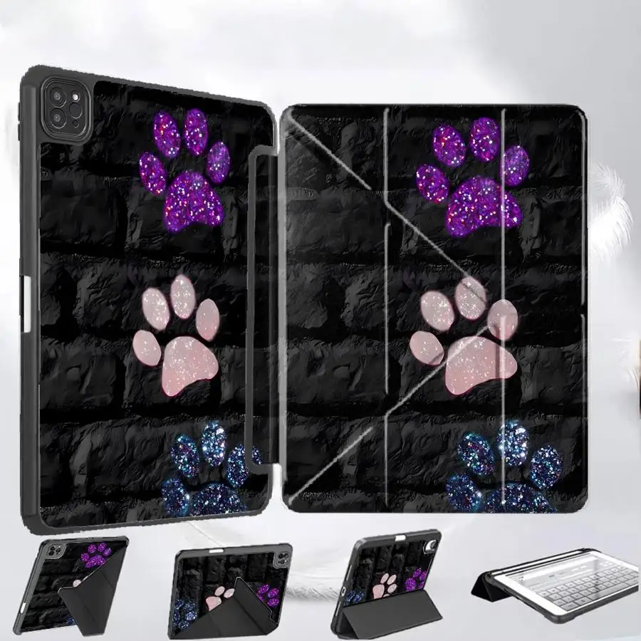 

Holder Cover Tablet Case For iPad Mini 6 7 Air 4 5 M3 M2 M4 11inch Pro 11th 10th 9th 8th 7th 12.9inch Pro 2025 Black Brick Paws