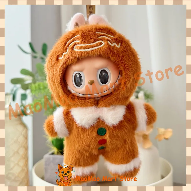 

Одежда для куклы Labubu, милый пряничный человечек, подарок на день рождения, подходит для кукол первого третьего поколения, милые наряды для кукол