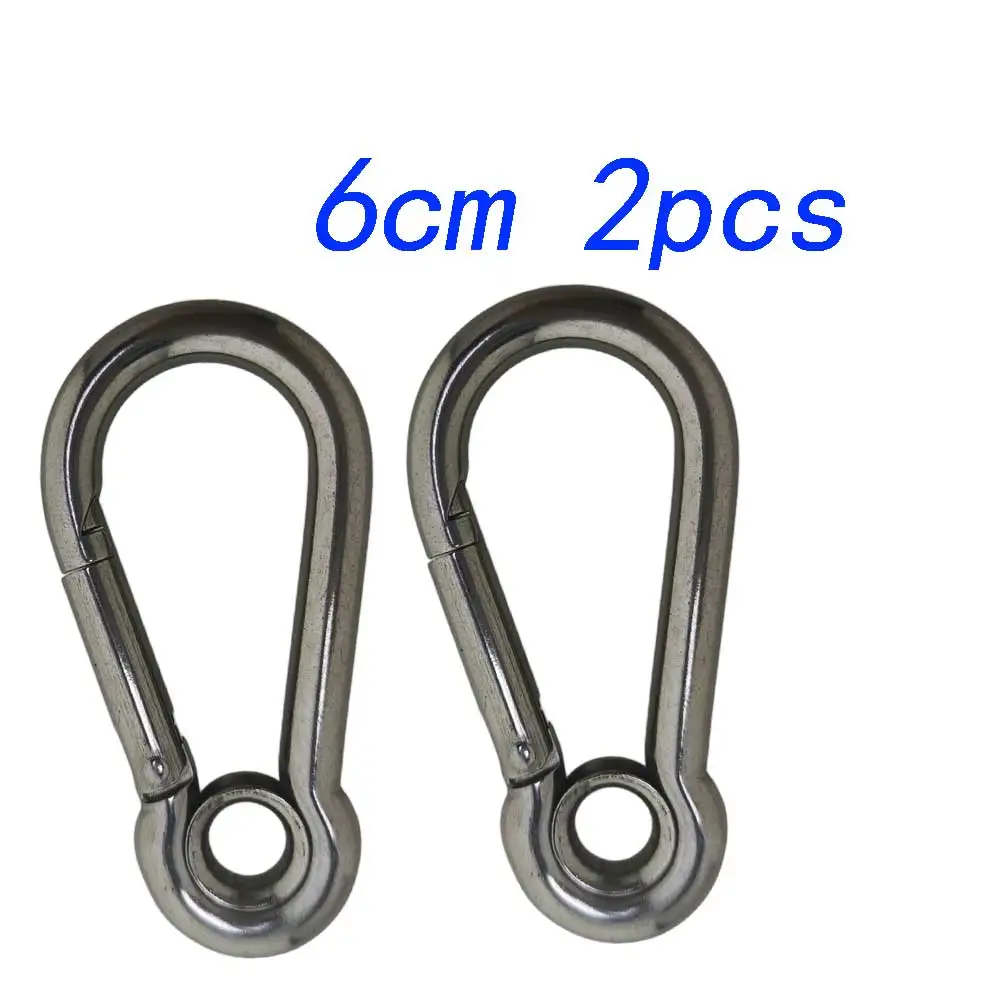1pc 2pcs 316 SS Snap Hook with Eye Marine Grade Spring Loaded Carabiner Clip for Boating Yacht Rigging Outdoor Tether Attachment