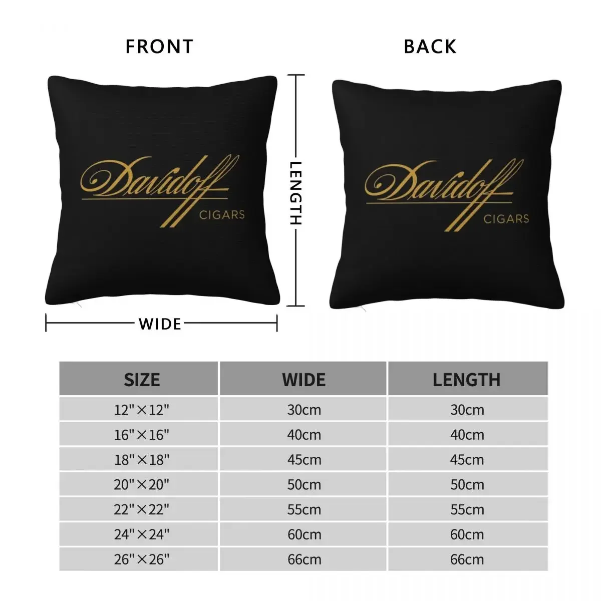 Davidoff Cigar Square Pillowcase Pillow Cover Polyester Cushion Decor Comfort Throw Pillow for Home Bedroom