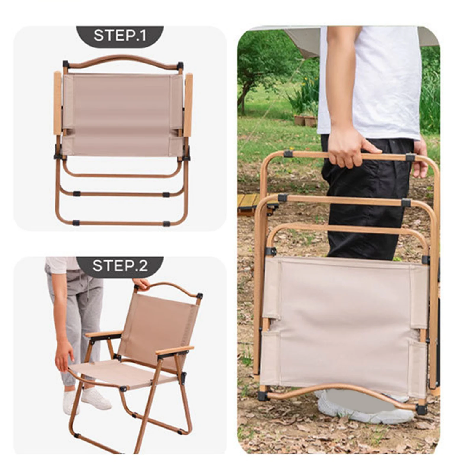 Camping Folding Chair High Back Armchair Portable Lightweight Fishing Beach Chair for Outdoor Park Picnic Concert Hunting Sports