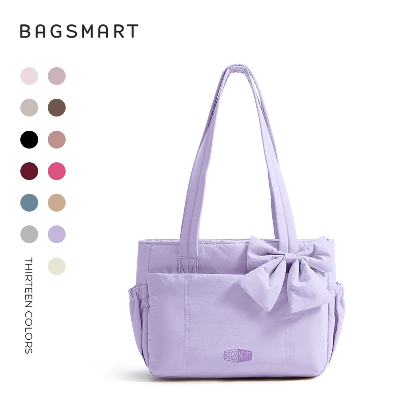 BAGSMART Tote Bag in drie maten Meerdere zakken Gezwollen handtas Casual schoudertas Puffer Tote Bag met grote capaciteit