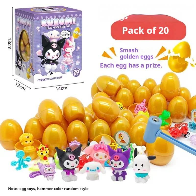 Sanrio Nieuw patroon Kuromi ucky Smash Golden Egg Blind Box Klop Golden Egg Verrassing Blind Box Speelgoed Kerst Halloween geschenken