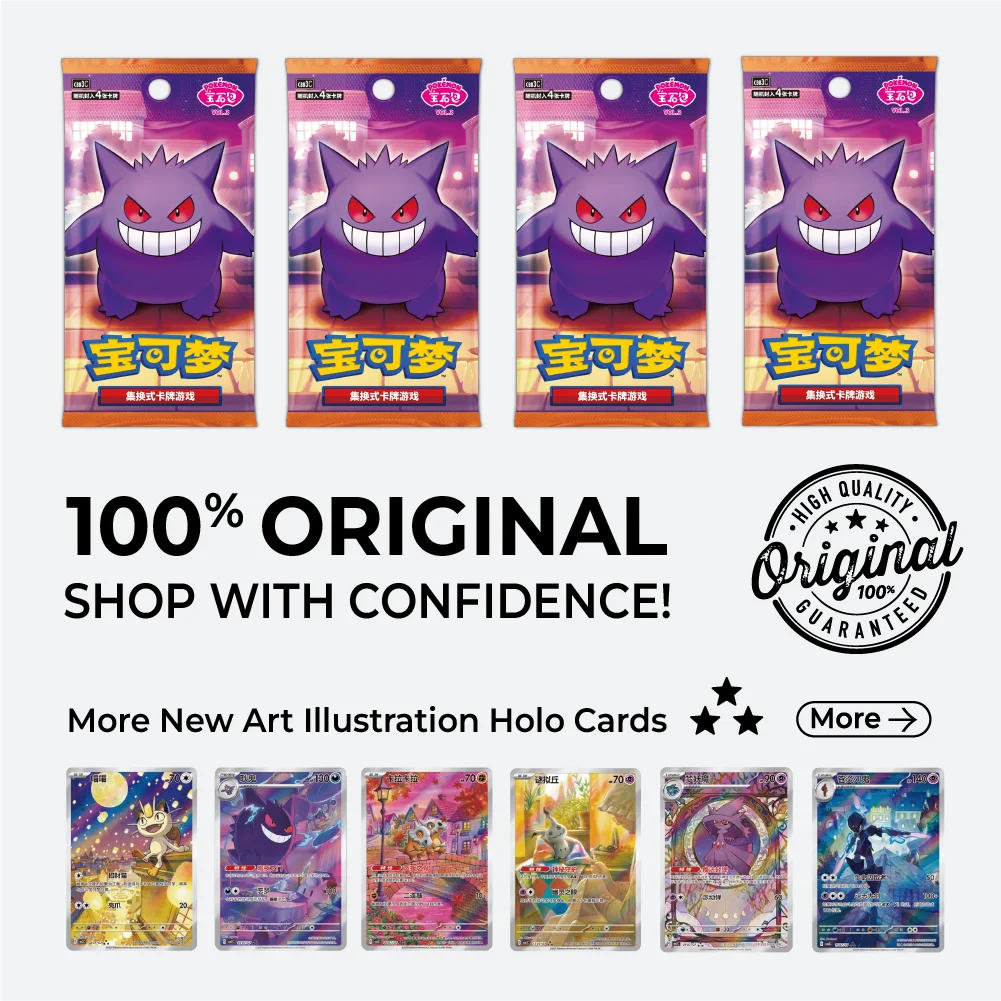 

100% Original Pokemon PTCG Scarlet & Violet Gem Pack VOL.3 VOL.2 VOL.1 & 151 Collection Vol.3 Gengar Eevee Display Gift Box
