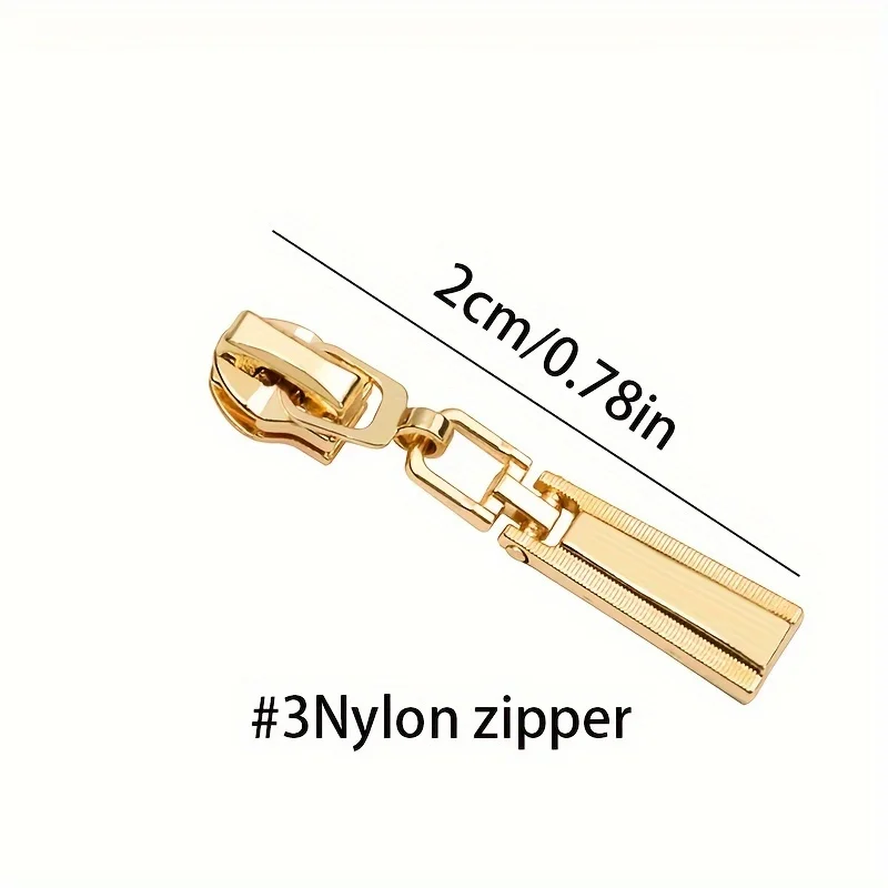 5pcs Assorted Nylon Metal Resin Zipper Heads, Light Gold Plating, Replaceable Zip Pulls  Wholesale Zipper Sliders For DIY