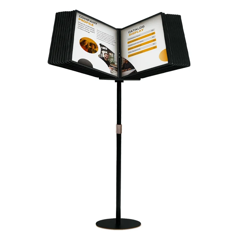 A4 Advertising Billboard Adjustable Floor Standing Display Stand 10 Page Promotional Poster Display Rack Promotional Folder