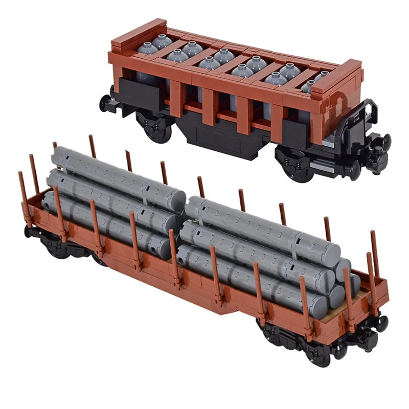 MOC City Technical Idea Train Base Railway Sulfuric Acid Tanker Car Vehicle Carriage Building Blocks Bricks Kids DIY Toys Gifts