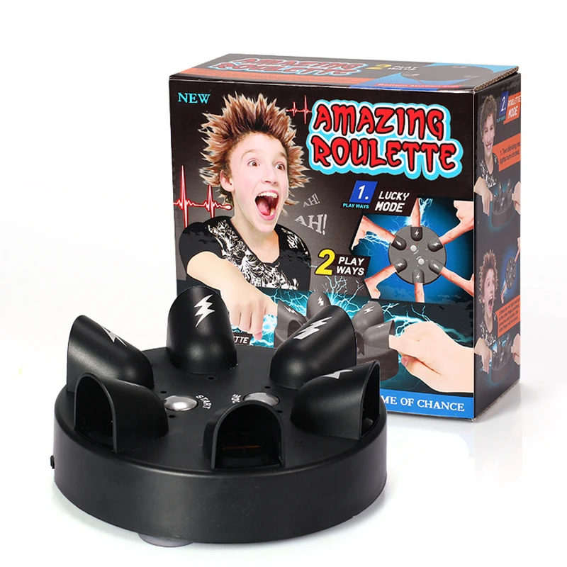 Interesting Electric Shock Finger PRANK Game Machine Children Shocking Roulette Lie Detector Punishment Props Tricky Toy