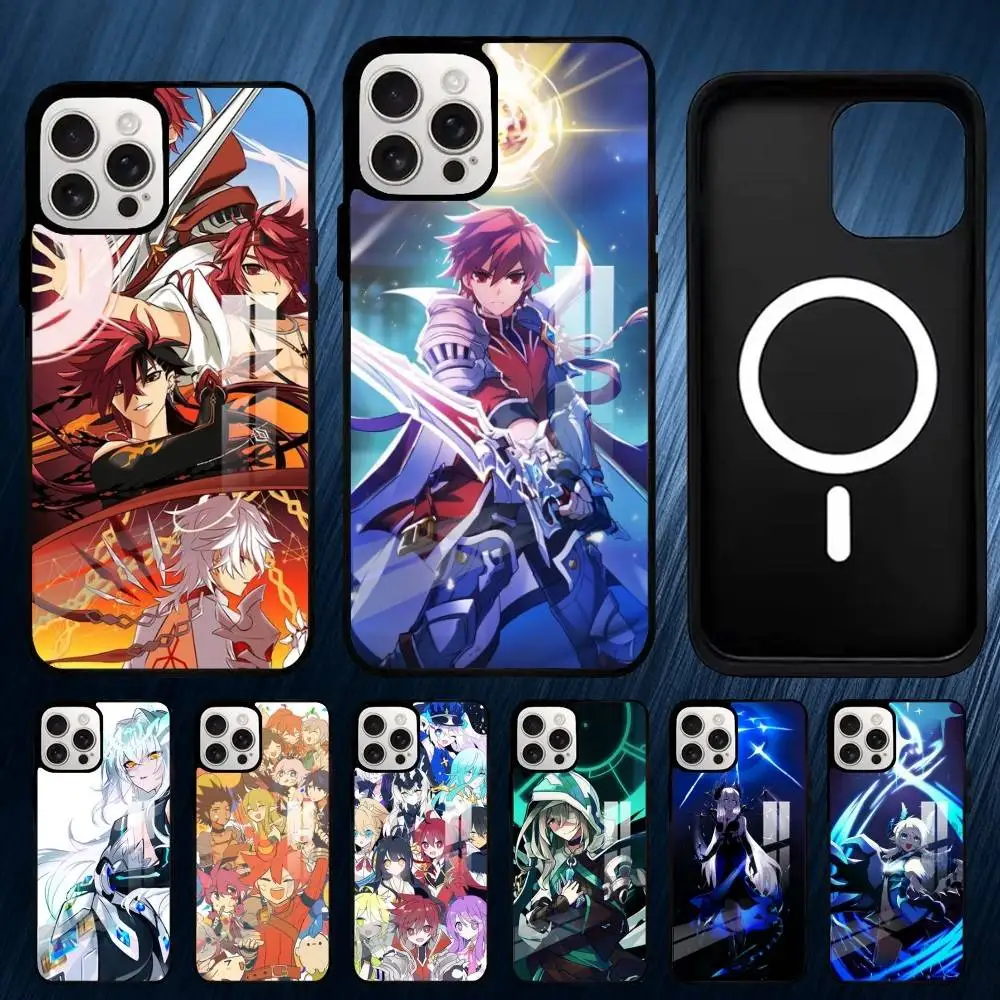 Capa de telefone Game E-Elsword para iPhone17,16,15,14,13,12,11,Plus,Pro,Max para capa de carregamento sem fio Magsafe