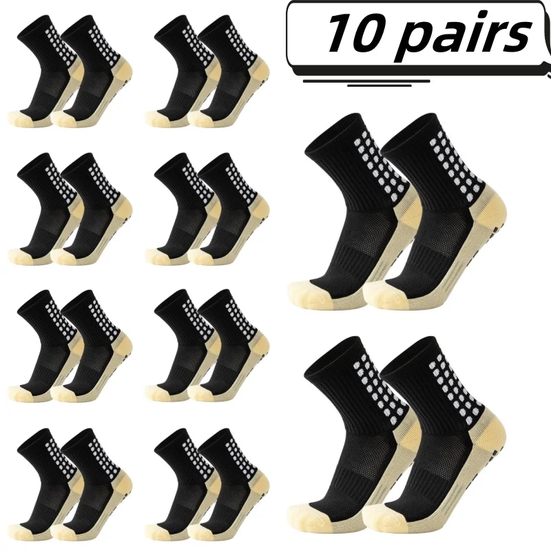 10 пар мужских футбольных носков с нескользящей подушечкой, футбольные баскетбольные носки
