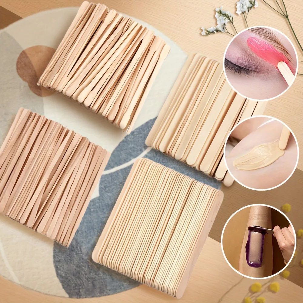 

500/300/200Pcs Wooden Hair Removal Stick Face Wax Sticks Depilation Spatula Body Applicator Smooth Tongue Depressor Beauty Tools