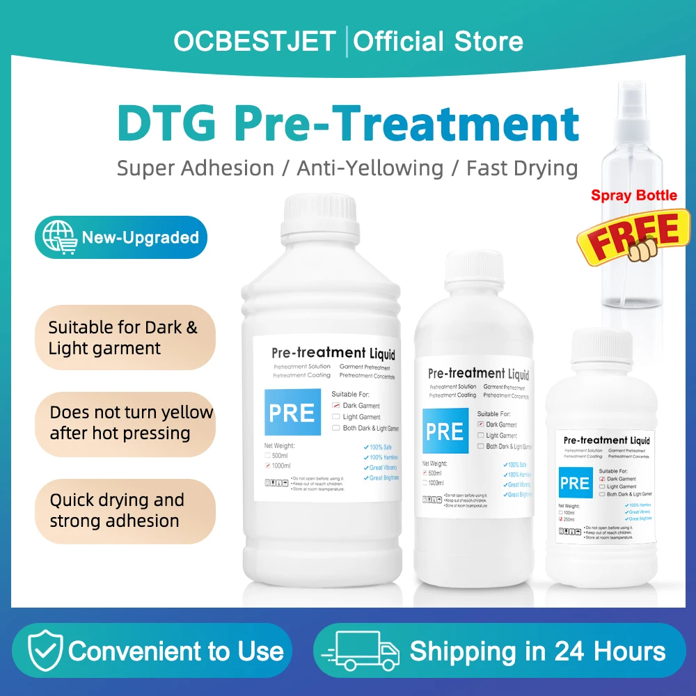 

DTG Pretreatment Liquid DTG Primer Pre-Treatment For Textile Ink For DTG Printer Before Printing Fluid(For Light & Dark Fabric)