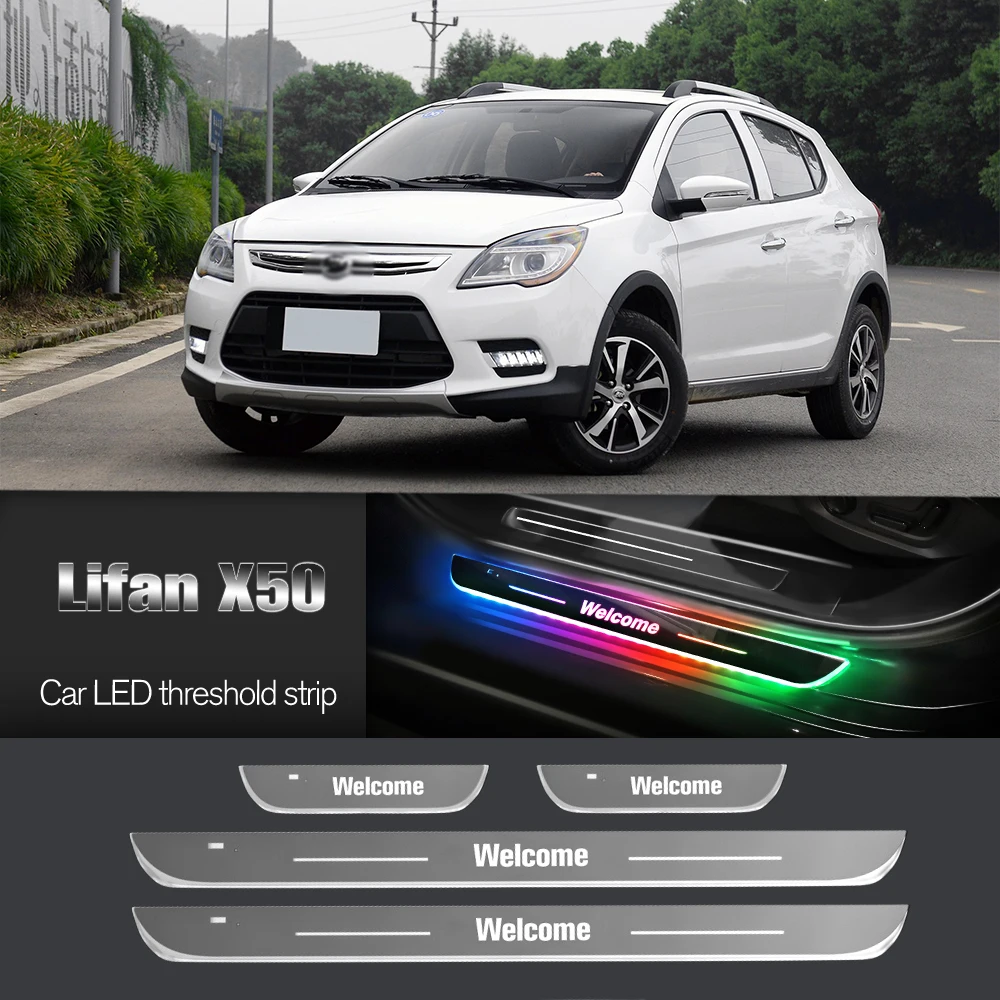 

Car Door Sill Light For Lifan X50 2014-2019 2015 2016 2017 2018 Customized Logo LED Welcome Threshold Pedal Lamp Accessories