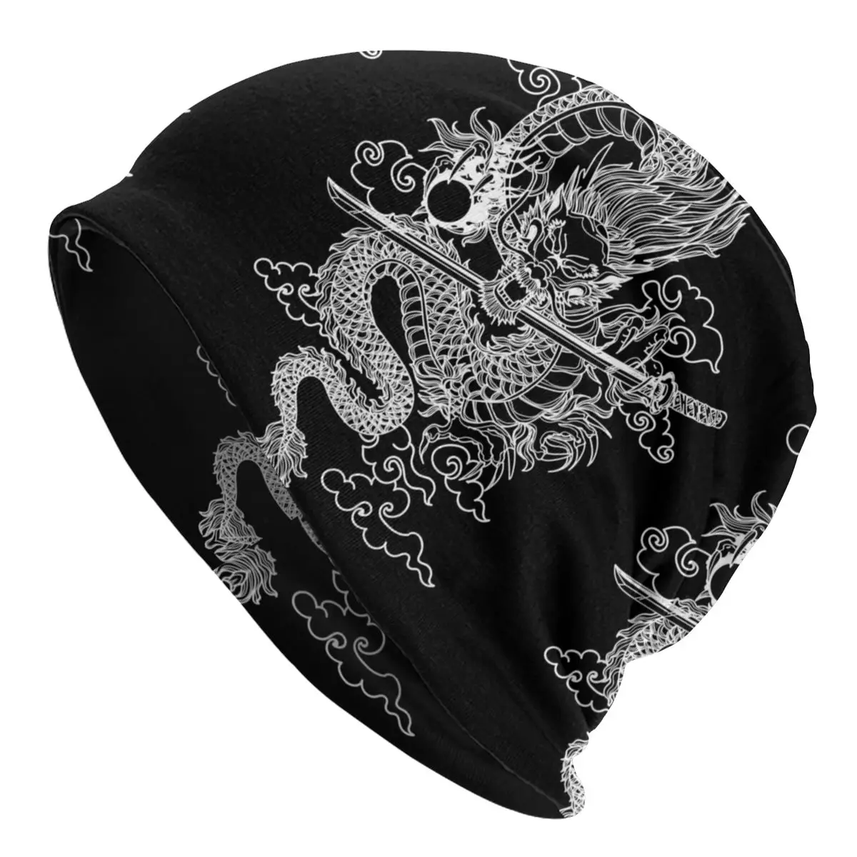 Custom Chinese Dragon Beanie Bonnet Knitting Hats Men Women Fashion Unisex Adult Japanese Mythical Winter Warm Skullies Beanies