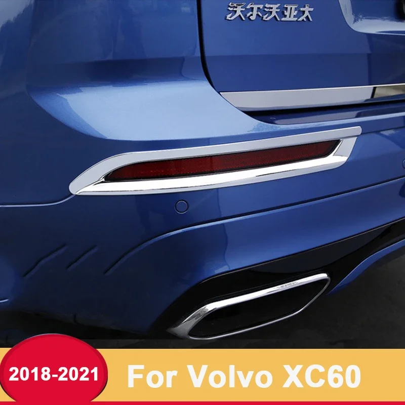 

For Volvo XC60 2018-2022 2023 2024 2025 Car Body Detector ABS Trim Back Tail Rear Fog Light Cover Lamp Frame Sticker Accessories