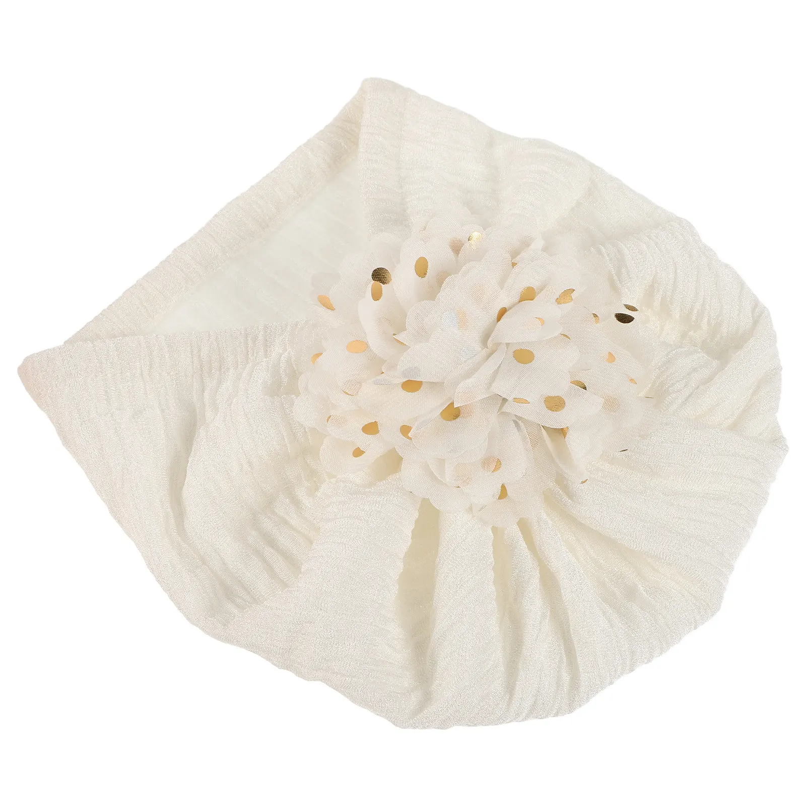 

Infant Jacquard Bonnet Newborn Baby Girl Hat Floral Decor Warm Beanie Cap Spring Autumn Polyester Elastic Head Cover