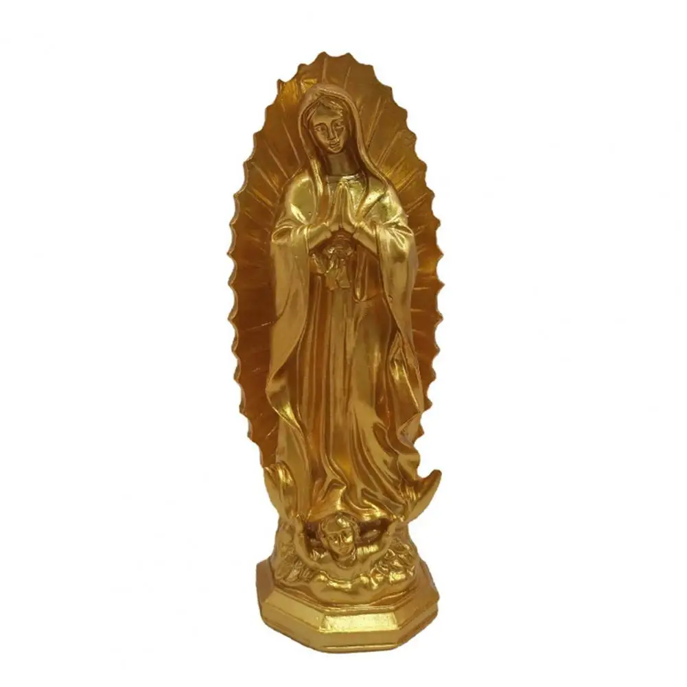Religious Resin Ornaments Catholic Home Altar Decor Lady of Guadalupe Resin Sculpture Virgin Mary Figurine for Religious Home