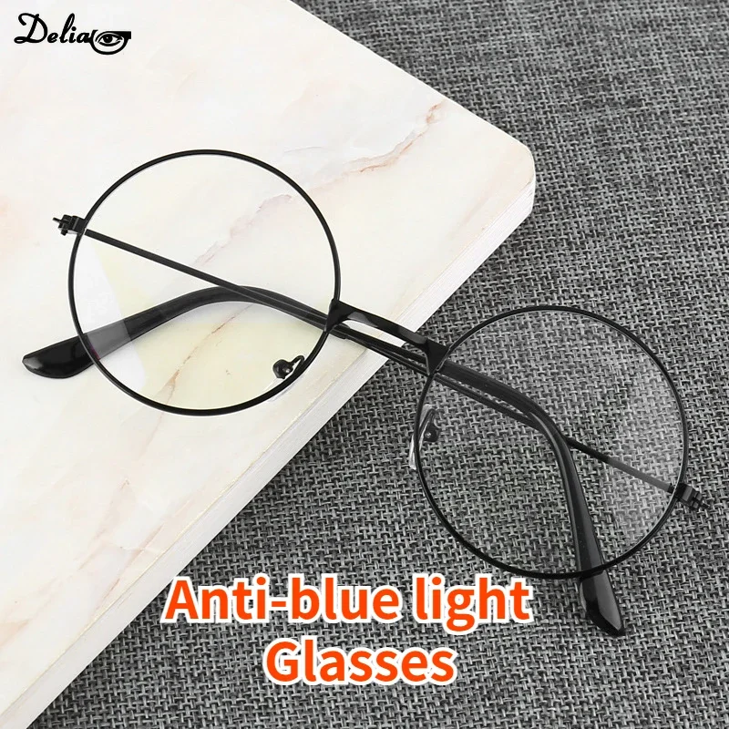 Vintage Transparent Glasses Round Metal Frame Superlight Style Clear Lens Game Eye Glasses Protection Chic Prevent Blue Light