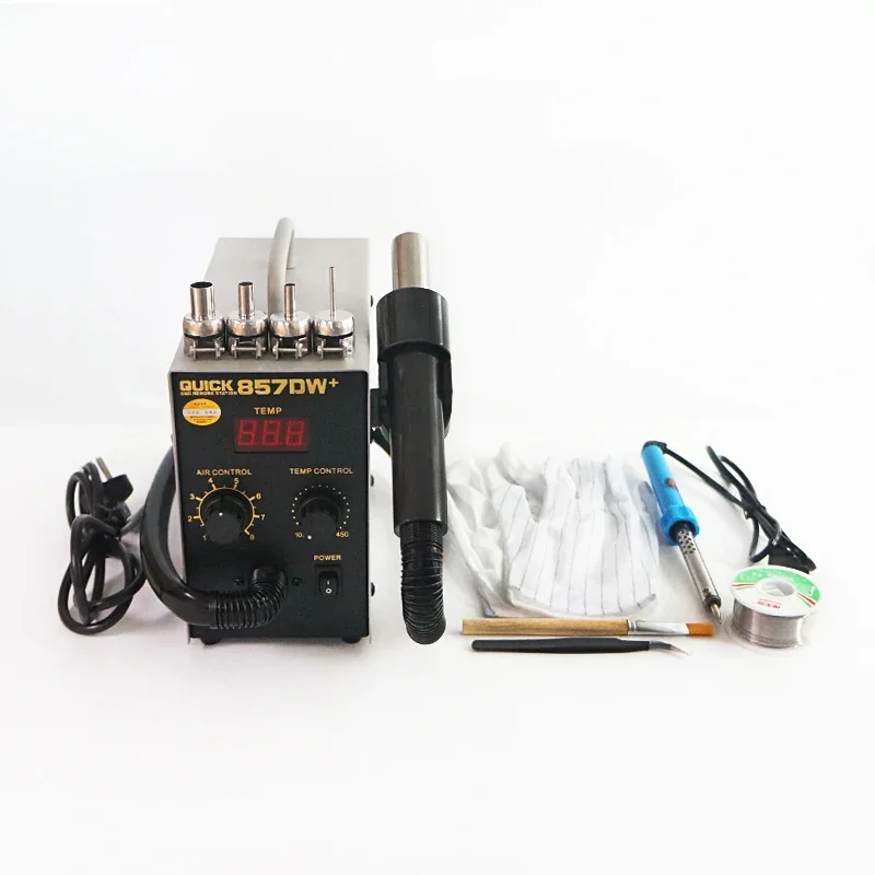 الأصلي QUICK-857DW + محطة لحام مصلحة الارصاد الجوية SMT سبيكة لحام كهربائي بغا إعادة العمل ديسولديرينغ أدوات إصلاح اللحام 220 فولت