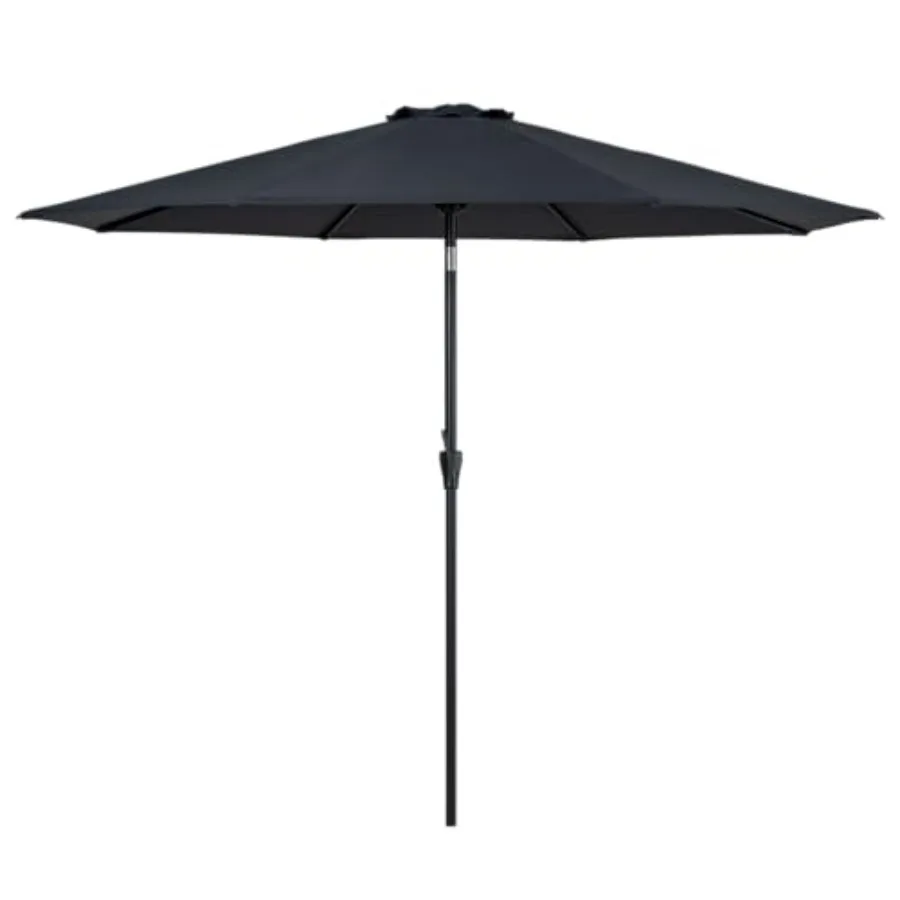 

Striped Patio Umbrellas Outdoor Table Market Umbrellas with Crank and Pust Button Tilt Auto-Tilt, 8 Steel Ribs, High Color-Fast