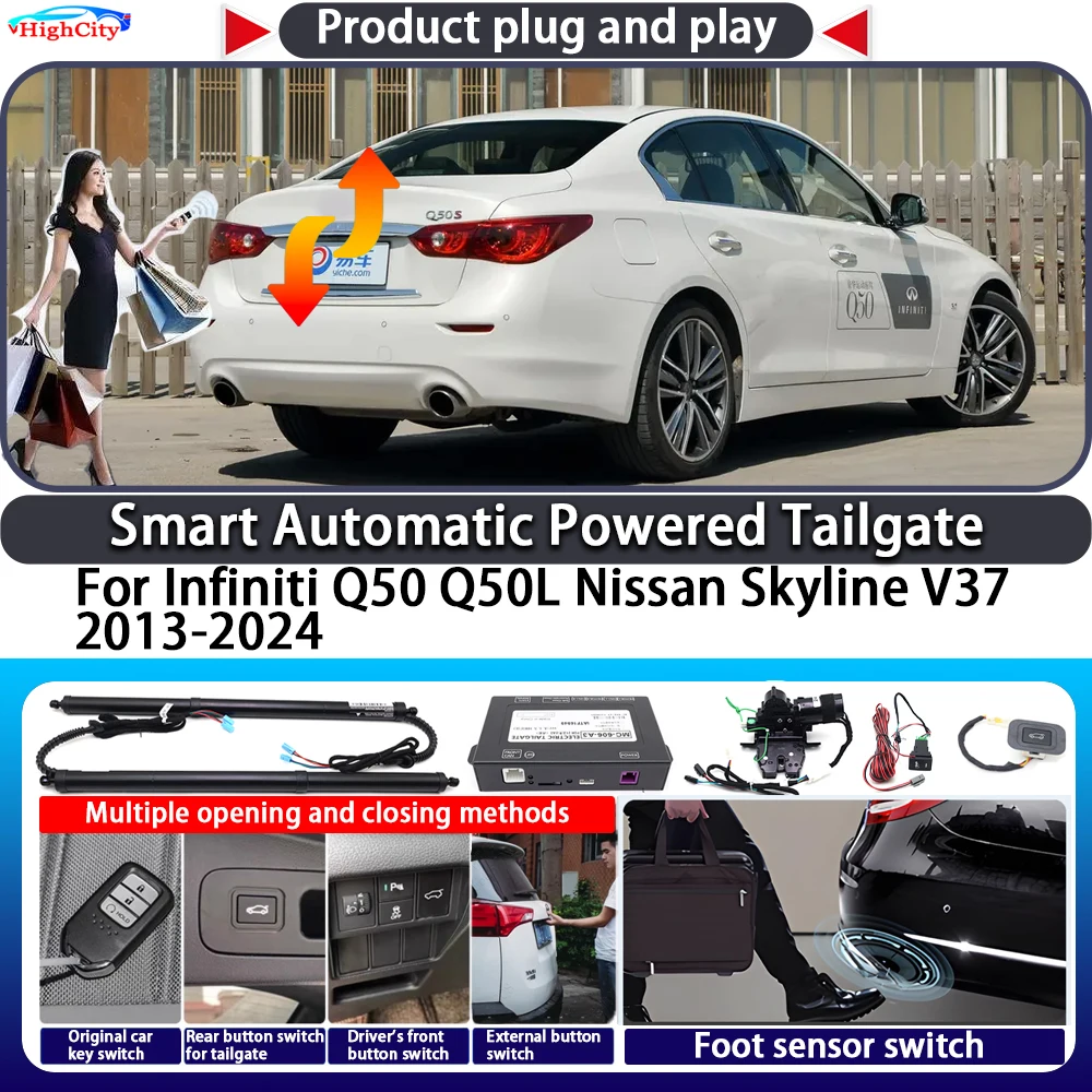 

For Infiniti Q50 Q50L Nissan Skyline V37 2013-2024 OEM Smart Automatic Powered Tailgate Key Control Trunk Lift Power Tailgate