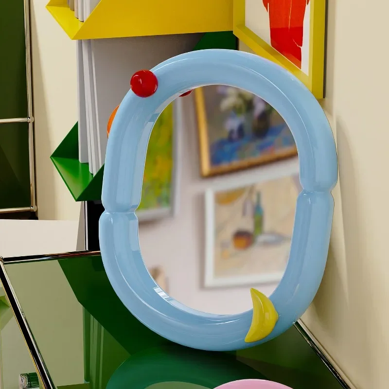 Cute Mirror Round Mirrors for Makeup Bedroom Dressing Table Mirror Portable Wall Tabletop Mirrors Aesthetic Room Decoration