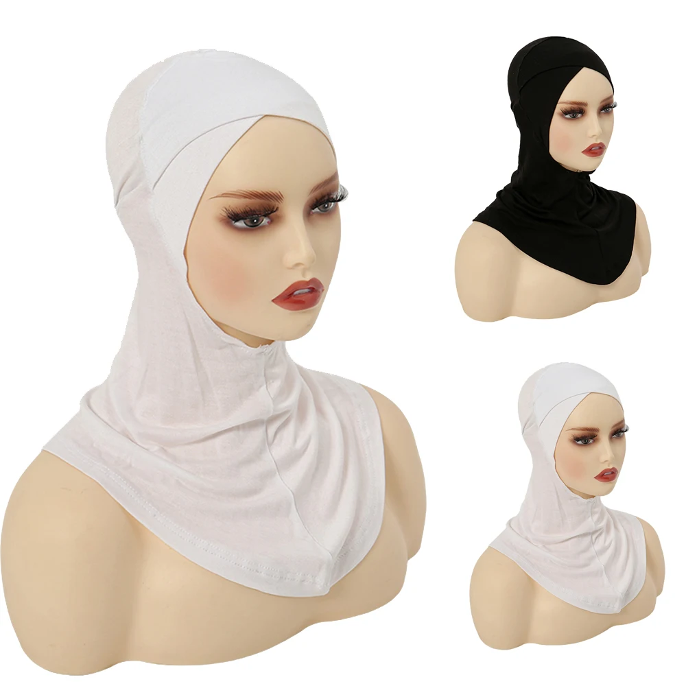 Lenço Testa Muçulmana Cruz para Mulher, Hijab Interno, Turbante, Bonnet Islâmico, Envoltório de Cabeça Completa, Lenço Ninja, Jérsei, Chapéu, Boné