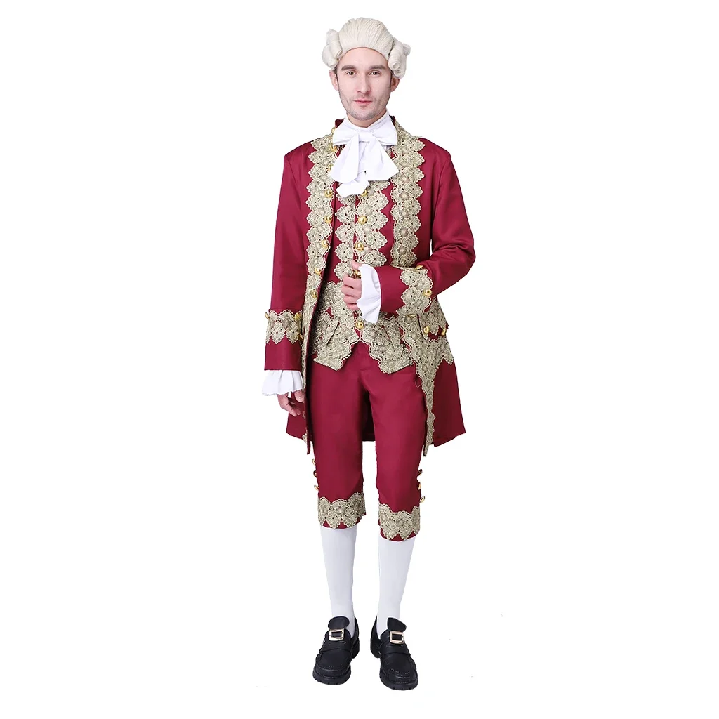 18th Century Men\'s Victorian Costume Regency Tailcoat Jacket Marie Antoinette Costume Suit Halloween Partywear Costume Outfit