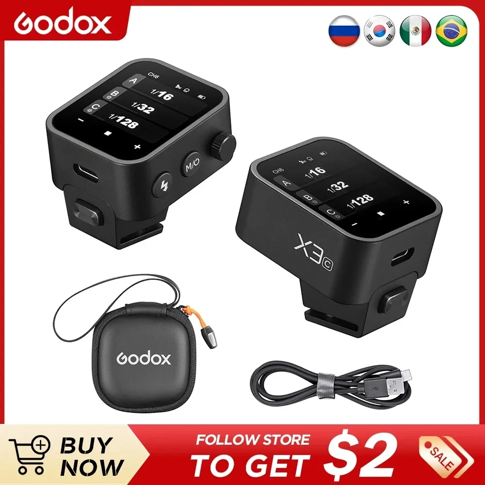 Godox X3 Flitser Trigger C/N/S/F/O Draadloze Flitsen Trigger Ttl Hss Touchscreen Zender Voor Canon Nikon Sony Fuji Olympus