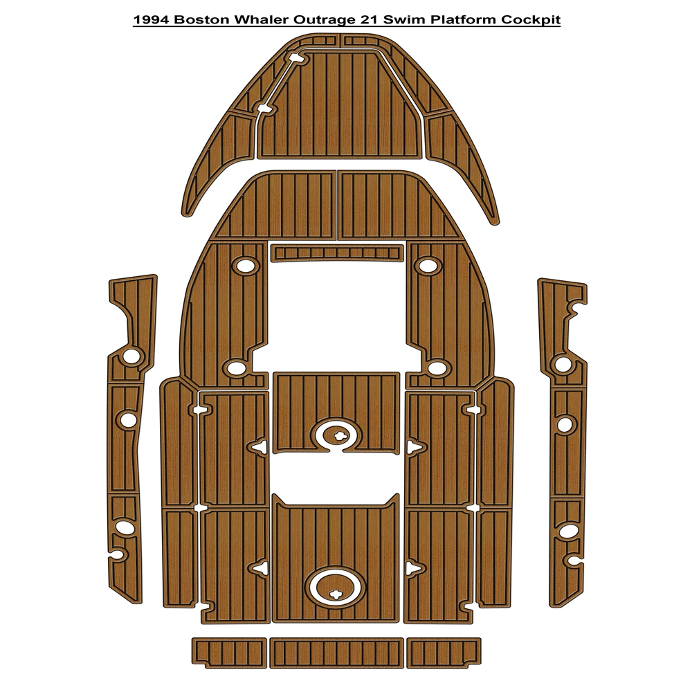 

1994 Boston Whaler Outrage 21 Swim Platform Cockpit Pad Boat EVA Foam Faux Teak Deck Floor Mat SeaDek MarineMat Self Adhesive