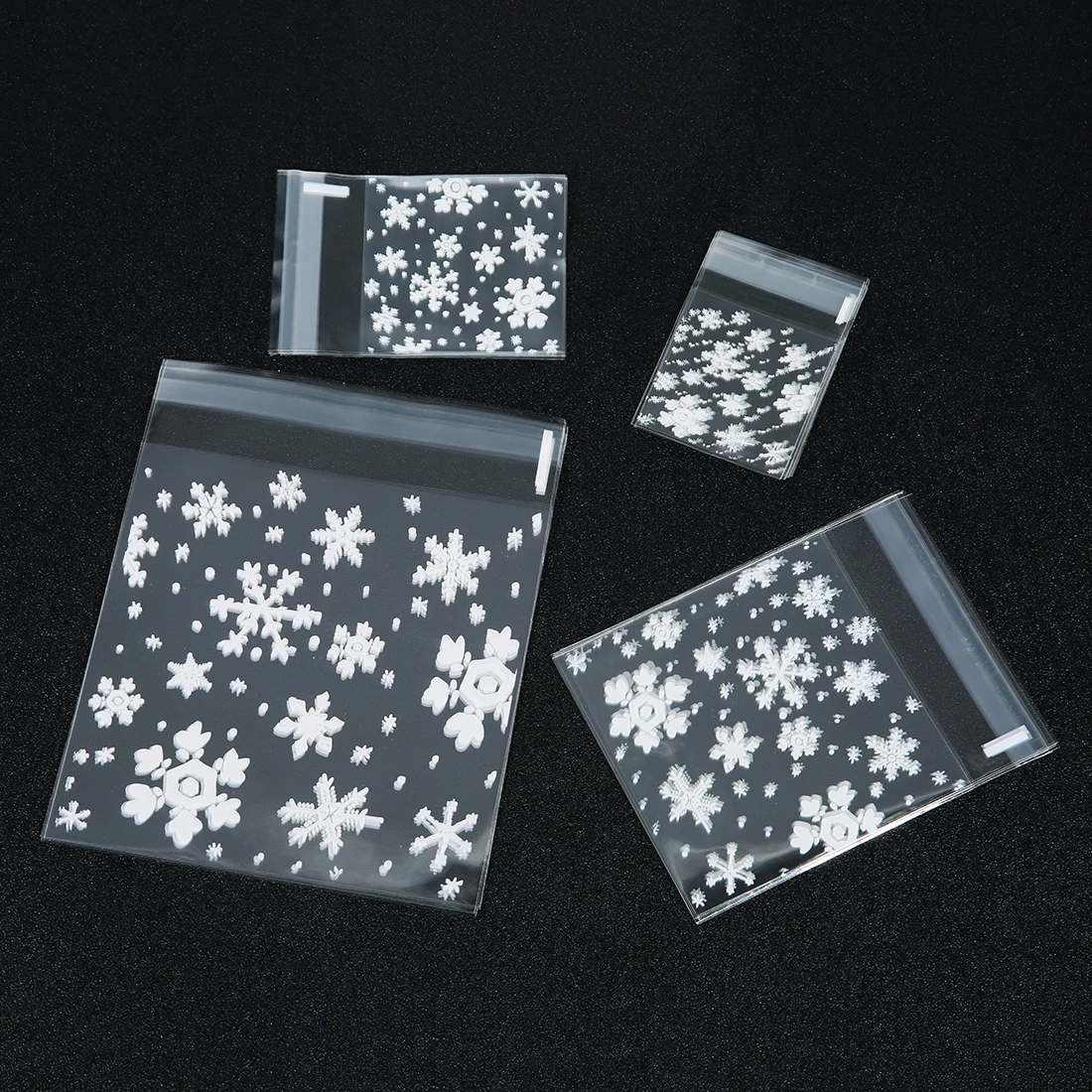 100pcs Plastic Transparent Cellophane Candy Bags Self Adhesive White Polka Dot Candy Cookie Gift Bags For Wedding Birthday Party