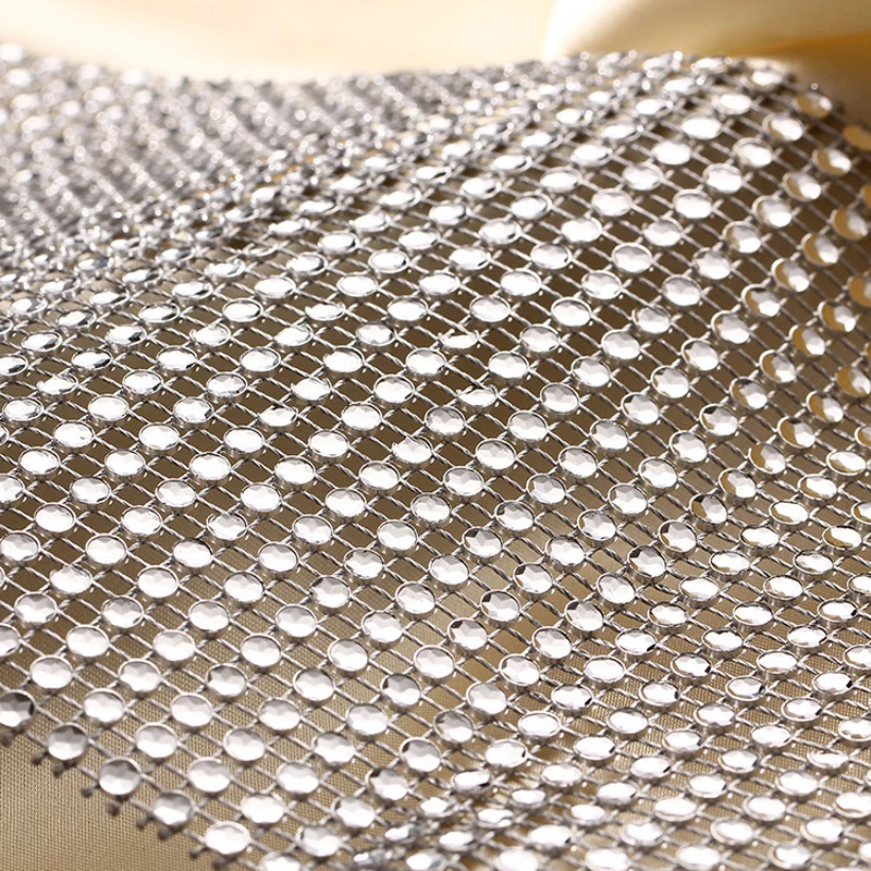 10yards 24Rows Rhinestones Chain Cup Chain Rhinestone Mesh Trimming Hollow Imitation Crystal  For DIY Wedding Party Decoration