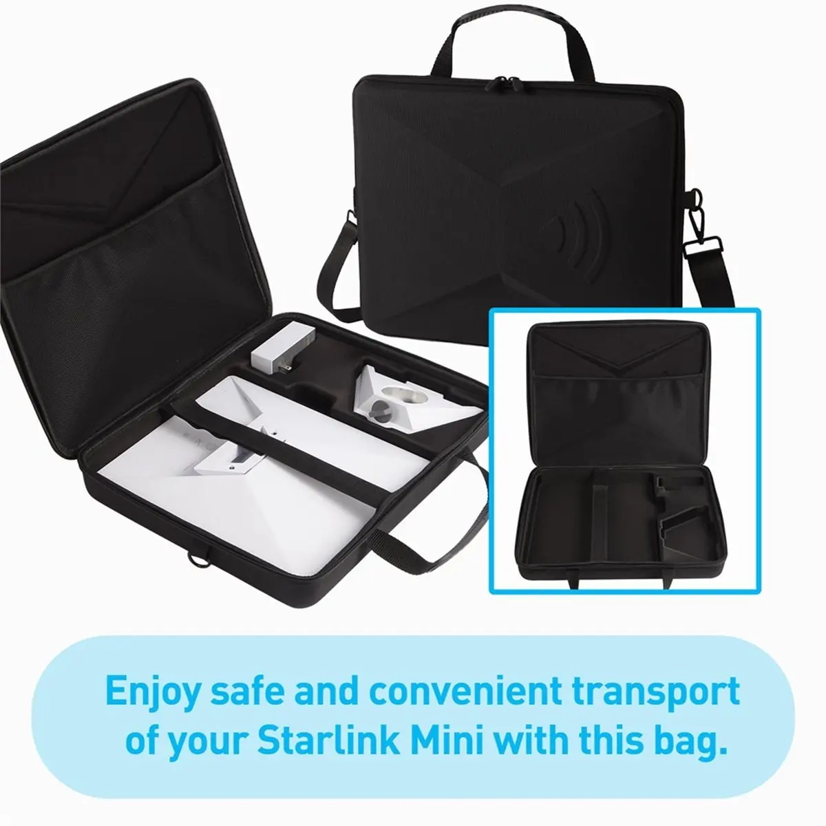 

Punctual- Storage Bag for Starlink Mini Waterproof Shockproof EVA Protective Case Hard Shell Travel Carrying Case