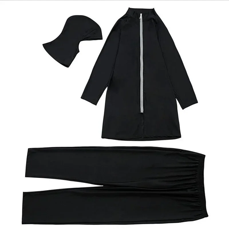 

Plus Size Muslim Women Burkini Long Sleeve Swimming Swimsuit Hijab+Tops+Pants Modest Full Cover Swimwear Burkini Femme Musulmane