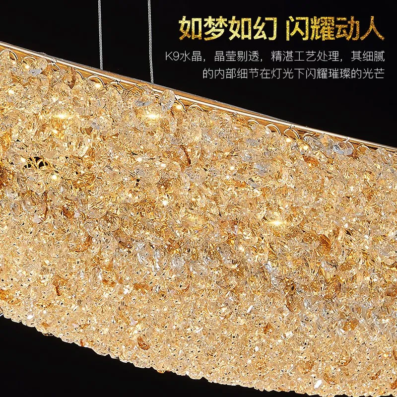 2024 neue europäische Wohnzimmer Kristall Kronleuchter Licht Luxus Dekoration voller LED Ring Design Esszimmer Schlafzimmer Hand Lampe