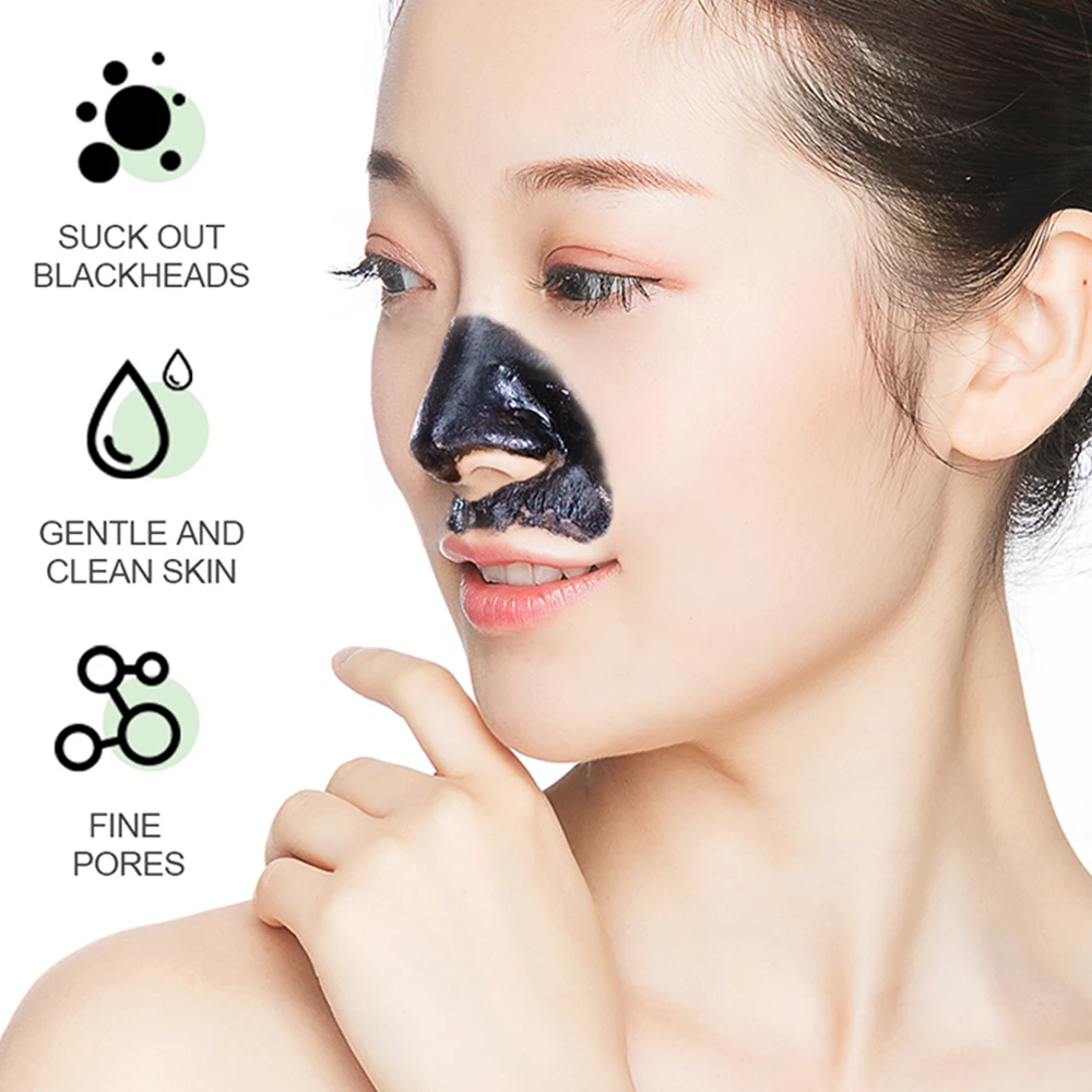 10PCS Blackhead Remover Nose Patches Natural Bamboo Charcoal Deep Cleansing Pore Remove Black Head Nasal Strips Mask Skincare