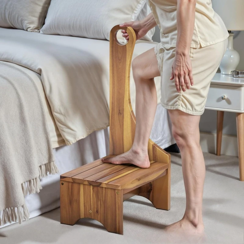 Auxiliary stool Household wood elderly standing auxiliary stool elderly step dult armrest