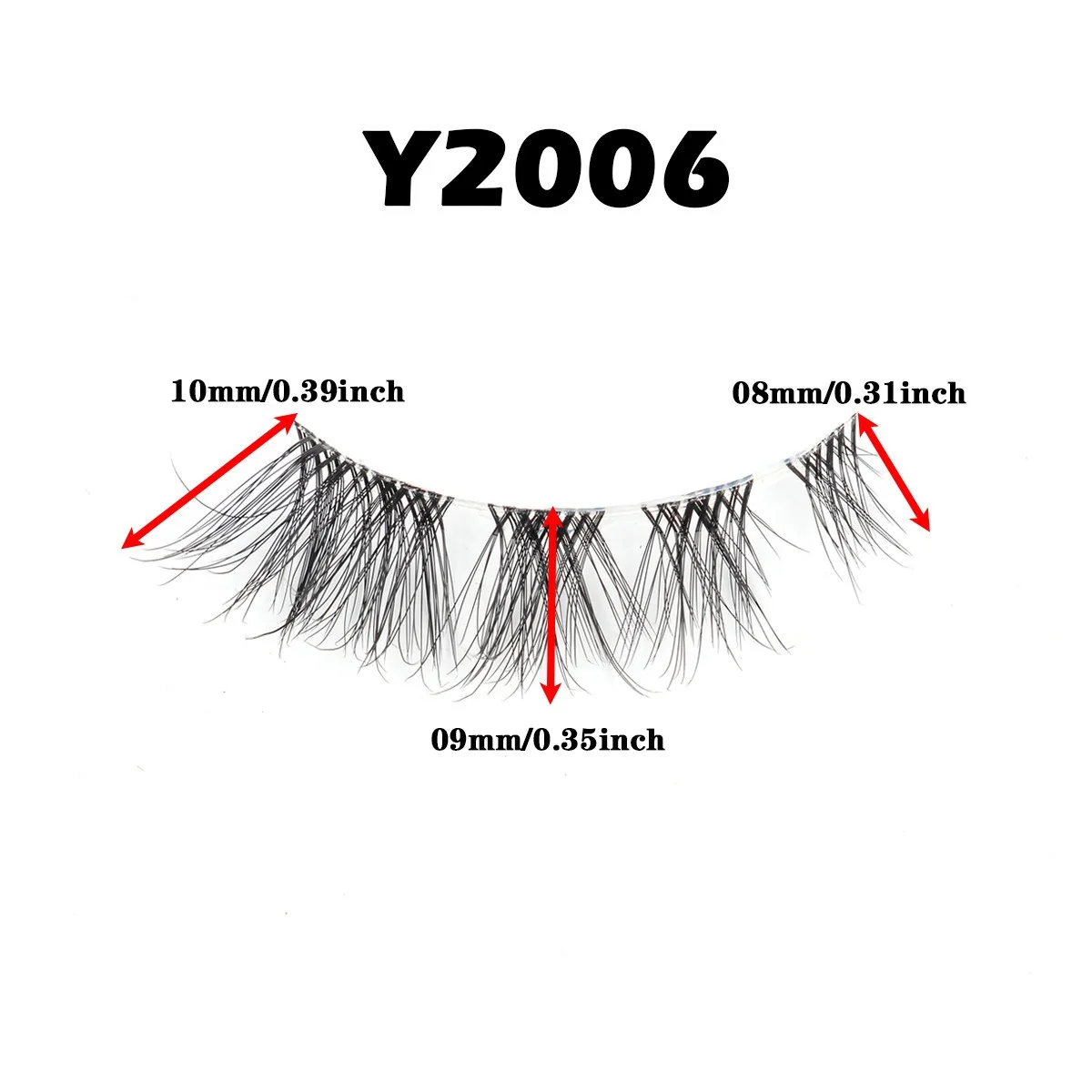 10 pares de cílios cacheados 3D, aparência de simulação natural, haste transparente, cílios postiços curtos de maquiagem coreana de anime