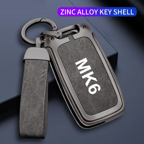 Zinc Alloy Leather Car Key Case Cover Shell for VW Volkswagen Golf 6 MK6 2008 2010 2011 2012 Keyless Auto Keychain Accessories