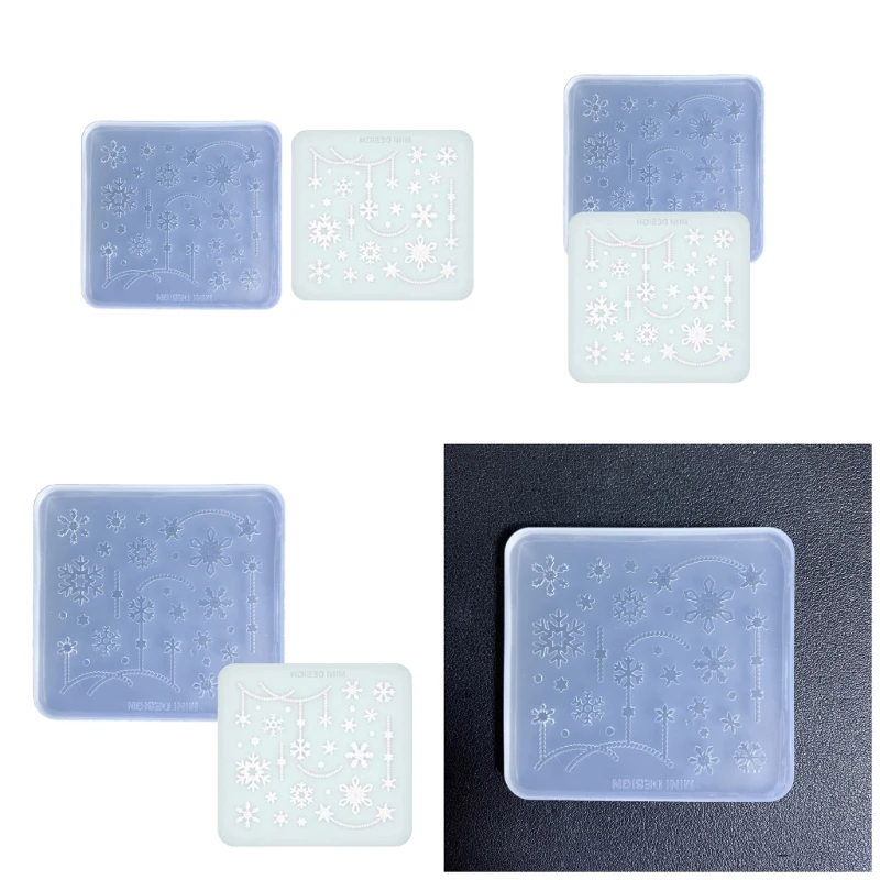 Silicone DIY Craft Mold Beautiful Snowflake Ornament Moulds Silicone Material for DIY Crafts and Cake Decoration R3MC