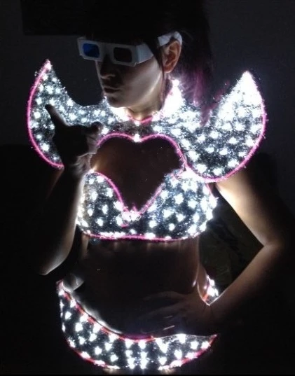 

Sexy Womens LED Bikini for dance performance wear / Girls Costume with led light