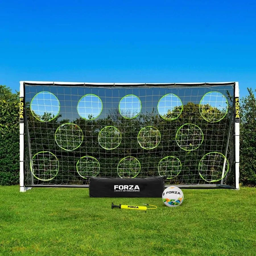 

Футбольные ворота 12 x 6 футов — футбольные ворота на заднем дворе 100% Великобритании с настройкой 5 минут. Небьющаяся стальная рама. Комплект мячей для мишеней.