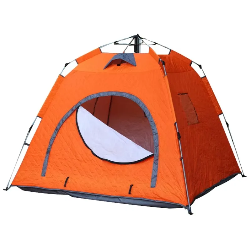Portable 3-4 Person Ice Fishing Winter Camping Tent Oxford Cotton Water-Repellent Windproof Snowproof Insulated