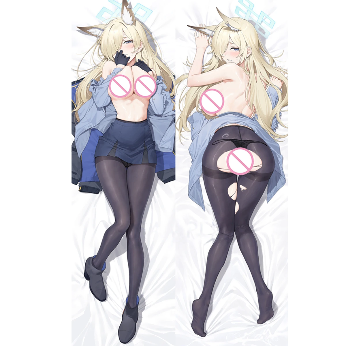 

Kanna Ogata Waifu Dakimakura Cover Anime Blue Girl Adult Otaku Long Life Size Hugging Equal Body Pillow Case