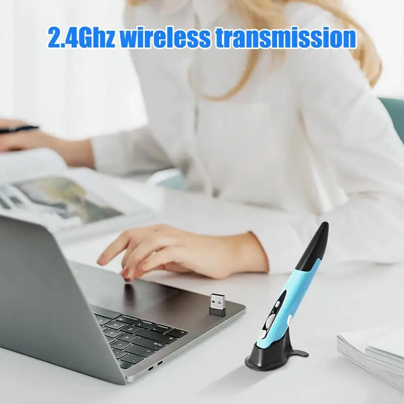 Wireless Mouse Pen | Plug And Play Funny Pen Mouse Vertical 2.4GHz Computer Mice | Unique Comfortable Pen Stylus Wireless Mouse