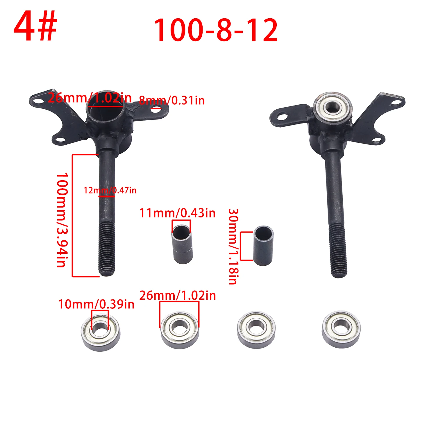 Knuckle Kemudi Depan 10MM 12MM Kompatibel dengan Aksesoris Pengganti untuk Go Kart Listrik Roda Empat dan Beach Buggy