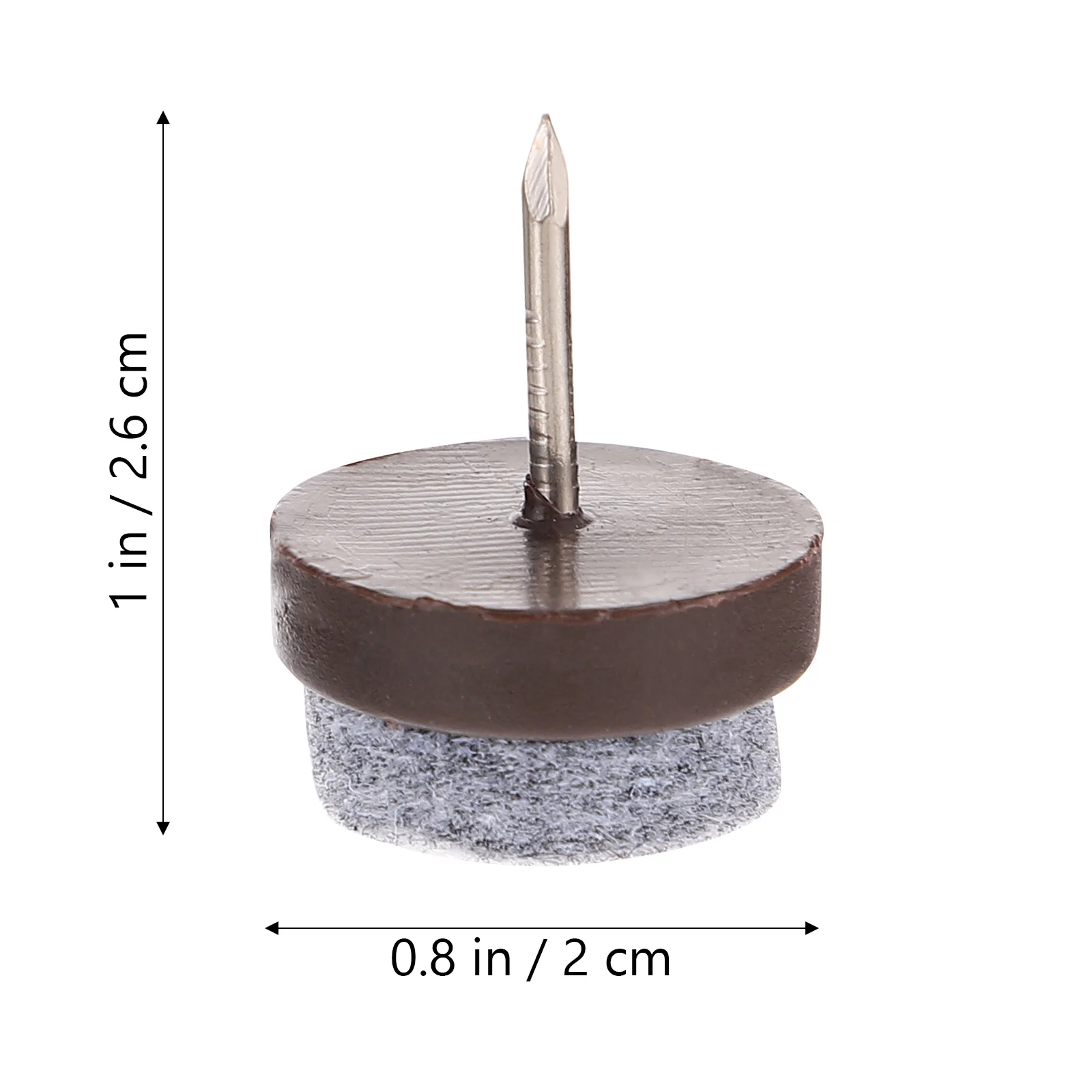 60 ชิ้นพื้นพรมเฟอร์นิเจอร์ Felt ฟุตรอบ Pad แผ่นกันลื่นเก้าอี้สกรูสีน้ําตาล Glides เล็บ