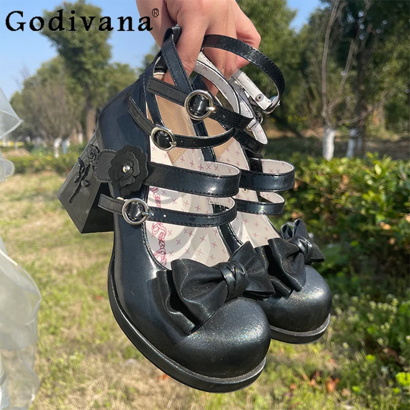 

Dream Elegant Lady Japanese Original Lolita High Heels Round Head Thick Heel Versatile Student Cute Lo Shoes