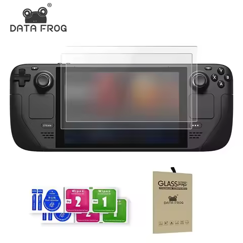 DATA FROG Steam Deck Screen Protector 2 Pack - 9H Tempered Glass Anti-Scratch Clear Film for Game Console