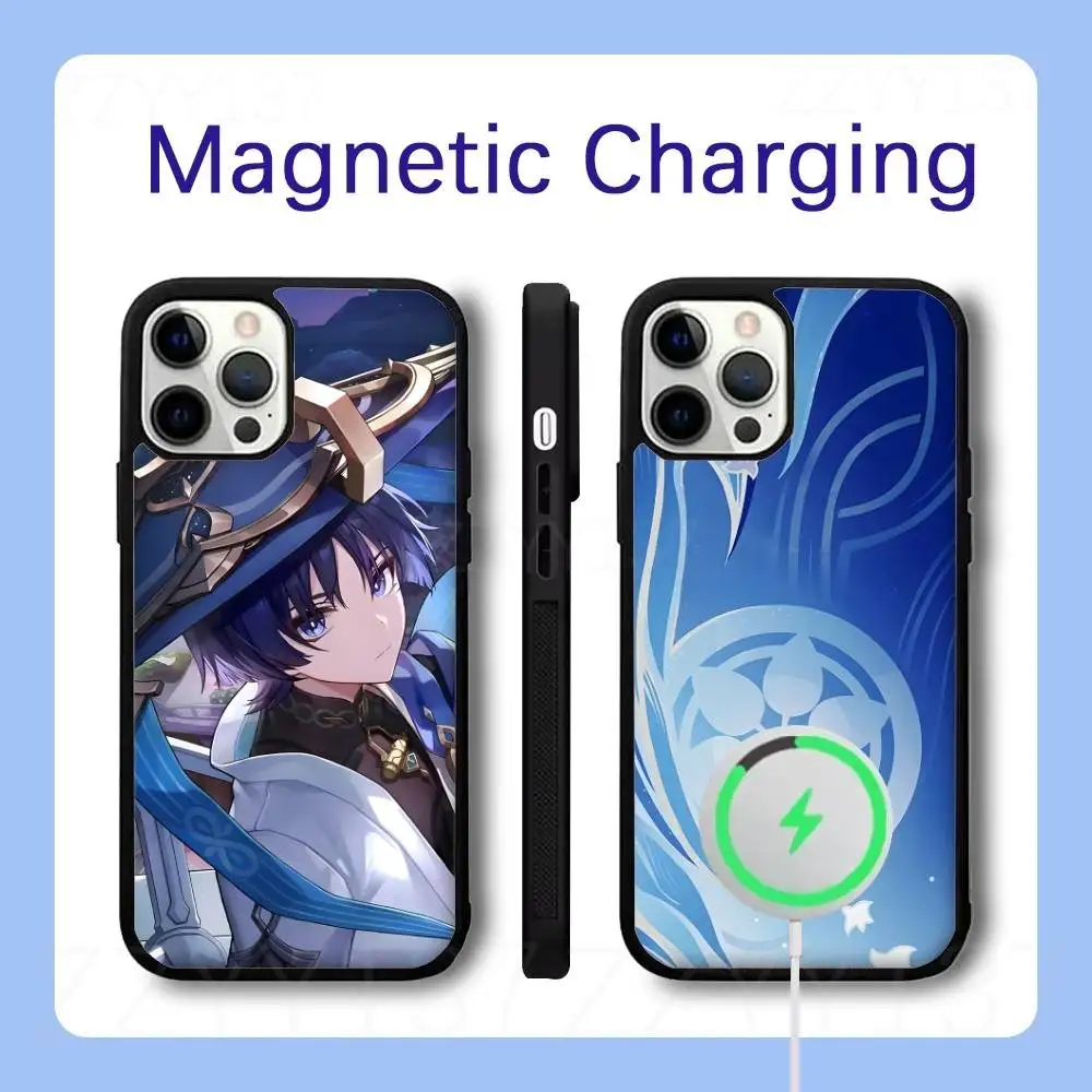 

Scaramouche Genshin Impact Phone Case For iPhone 17,16,15,14,13,12,11,Pro,Max,Plus,Air,Mini, Magsafe Magnetic Wireless Charging